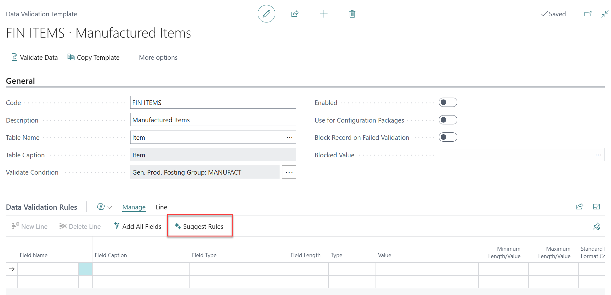 suggest rules Clever Dynamics Business Central