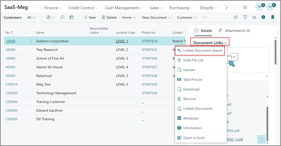 Using Clever Document Links for searching in Business Central