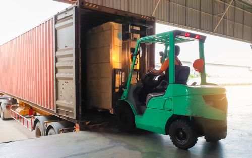 Container being shipped