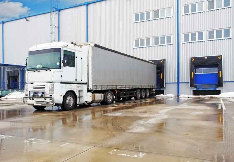 truck unloading at a warehouse